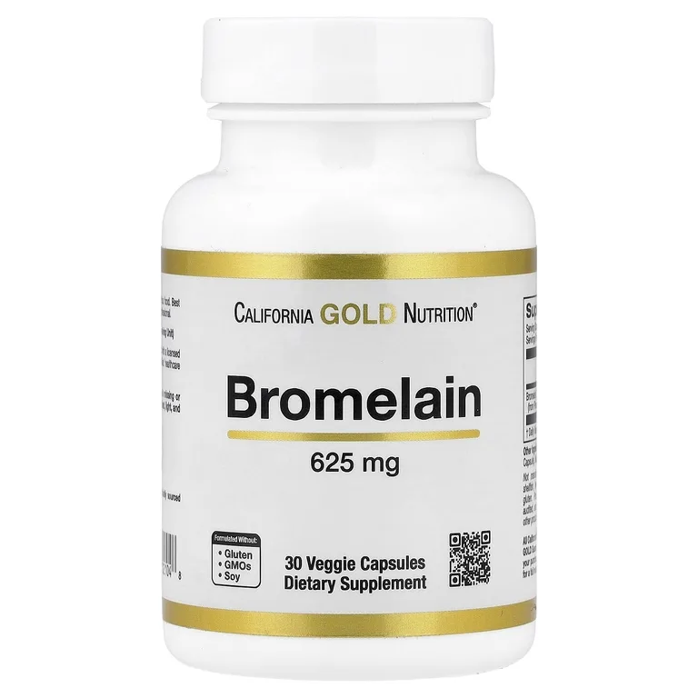 California Gold Nutrition, бромелаин, 625 мг, 30 растительных капсул