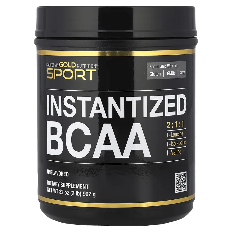 California Gold Nutrition, быстрорастворимый порошок BCAA с L-лейцином, L-изолейцином и L-валином, без ароматизаторов, 907 г (2 фунта)