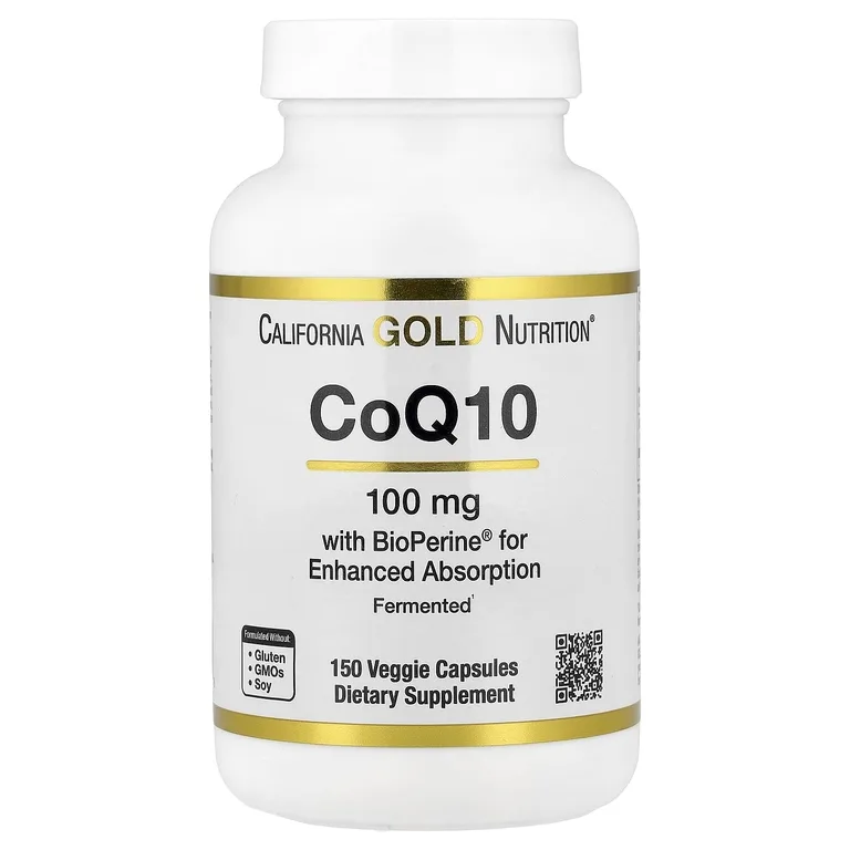 California Gold Nutrition, CoQ10, убихинон USP с экстрактом чёрного перца BioPerine®, повышенная биодоступность, 150 растительных капсул
