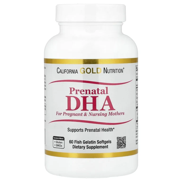California Gold Nutrition, ДГК для беременных, жирные кислоты омега-3 ДГК и ЭПК плюс холин для беременных и кормящих женщин, 60 мягких капсул из рыбьего желатина (620 мг в 1 капсуле)