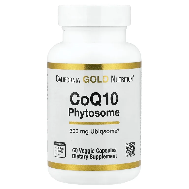 California Gold Nutrition, фитосомы коэнзима Q10, 300 мг, 60 растительных капсул