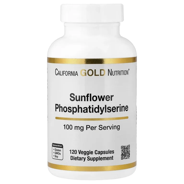 California Gold Nutrition, фосфатидилсерин подсолнечника, 100 мг, 120 растительных капсул