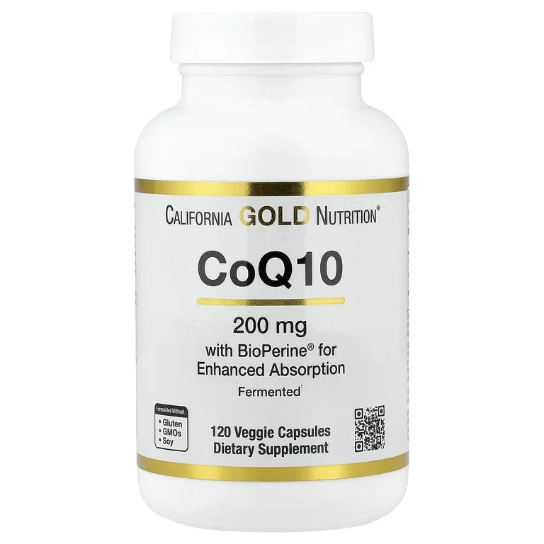 California Gold Nutrition, коэнзим Q10 с Bioperine® и экстрактом чёрного перца, улучшенная биодоступность, 120 вегетарианских капсул