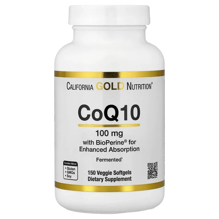 California Gold Nutrition, коэнзим Q10 с экстрактом чёрного перца Bioperine®, 150 вегетарианских капсул