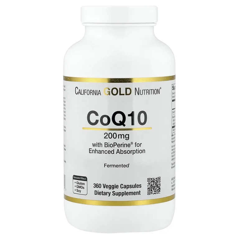 California Gold Nutrition, коэнзим Q10 с экстрактом чёрного перца Bioperine®, 360 вегетарианских капсул