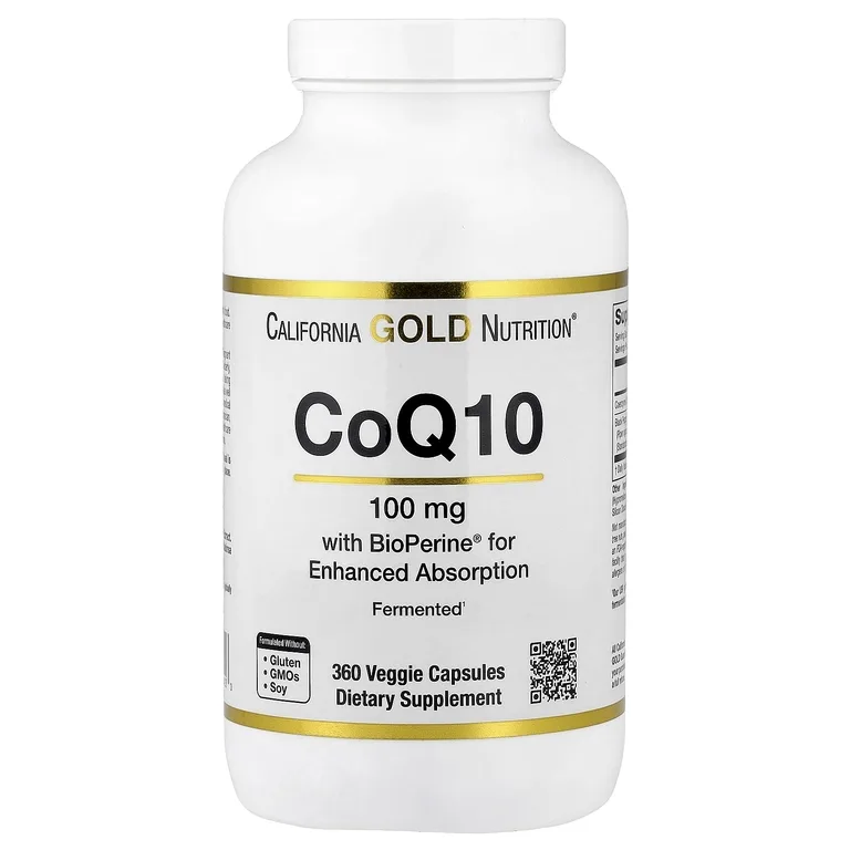 California Gold Nutrition, коэнзим Q10, убихинон класса USP с экстрактом чёрного перца Bioperine®, улучшенная биодоступность, 100 мг, 360 растительных капсул