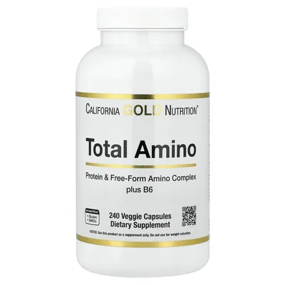 California Gold Nutrition, комплекс аминокислот с витамином B6 и смесью 20 аминокислот, 240 вегетарианских капсул