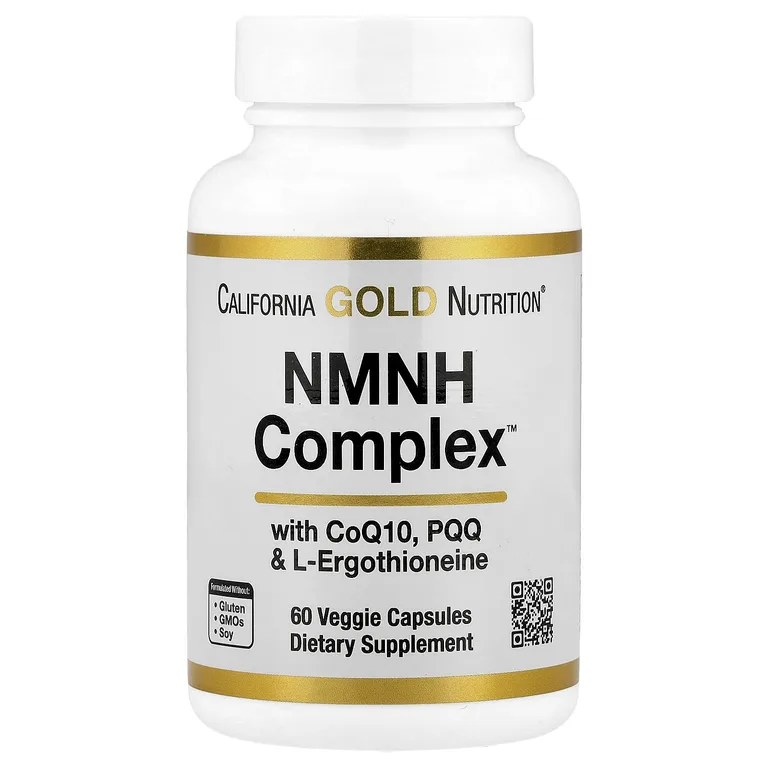 California Gold Nutrition, NMNH Complex, комплекс с коэнзимом Q10, PQQ и L-эрготионеином, 60 вегетарианских капсул