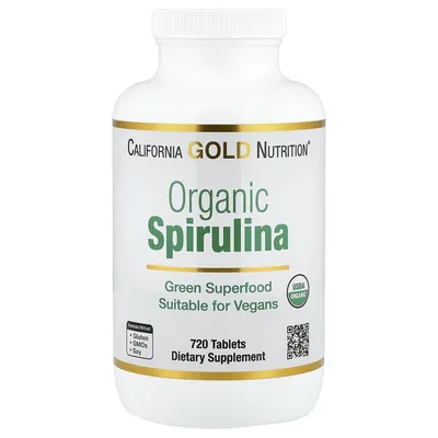 California Gold Nutrition, органическая спирулина, 720 таблеток