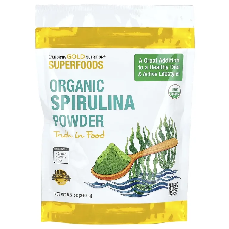 California Gold Nutrition, органический порошок спирулины, 240 г (8,5 унции)