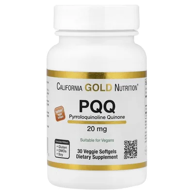 California Gold Nutrition, пирролохинолинхинон, 20 мг, 30 растительных капсул