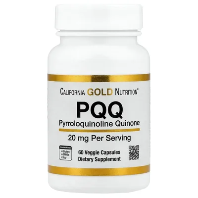 California Gold Nutrition, пирролохинолинхинон, 20 мг, 60 растительных капсул