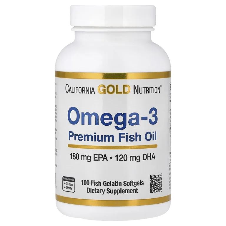 California Gold Nutrition, премиальный рыбий жир с омега-3, 100 капсул из рыбьего желатина (1100 мг в 1 капсуле)