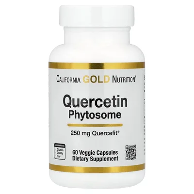 California Gold Nutrition, Quercetin Phytosome Quercefit®, фитосомы кверцетина, 250 мг, 60 растительных капсул