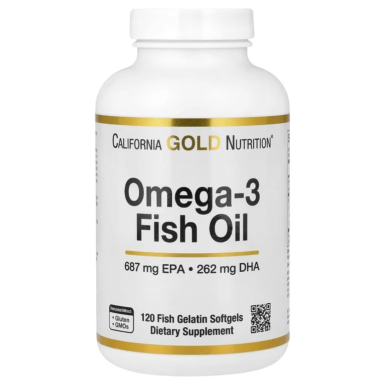 California Gold Nutrition, рыбий жир с омега-3, 120 капсул из рыбьего желатина (1250 мг в 1 капсуле)