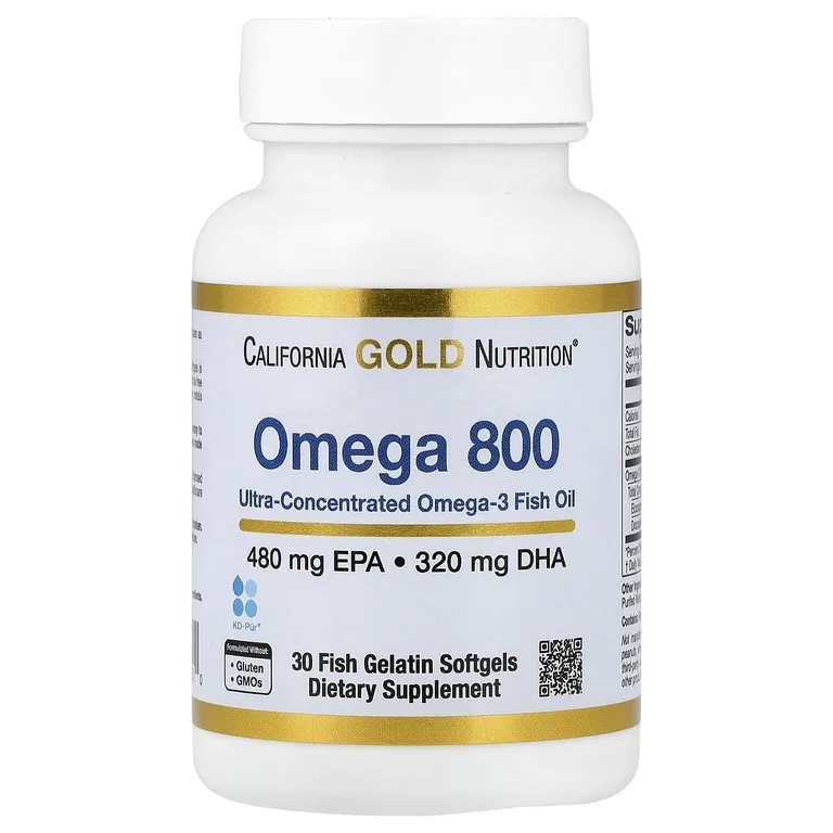 California Gold Nutrition, рыбий жир с омега-3, в форме триглицеридов, 30 капсул из рыбьего желатина (1000 мг в 1 капсуле)