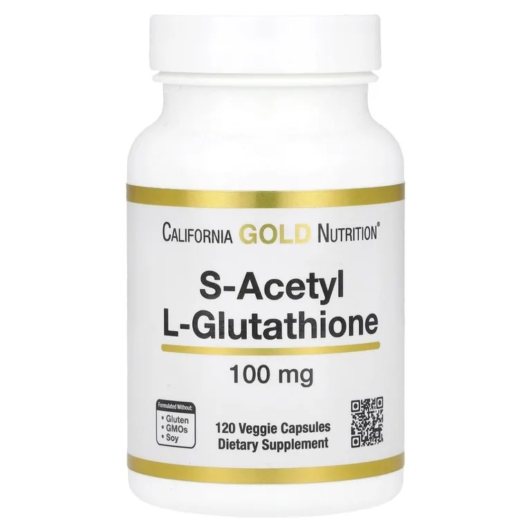 California Gold Nutrition, S-ацетил-L-глутатион, 100 мг, 120 растительных капсул