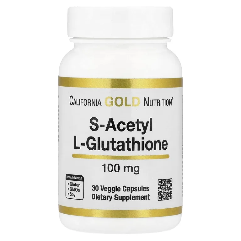 California Gold Nutrition, S-ацетил-L-глутатион, 100 мг, 30 растительных капсул
