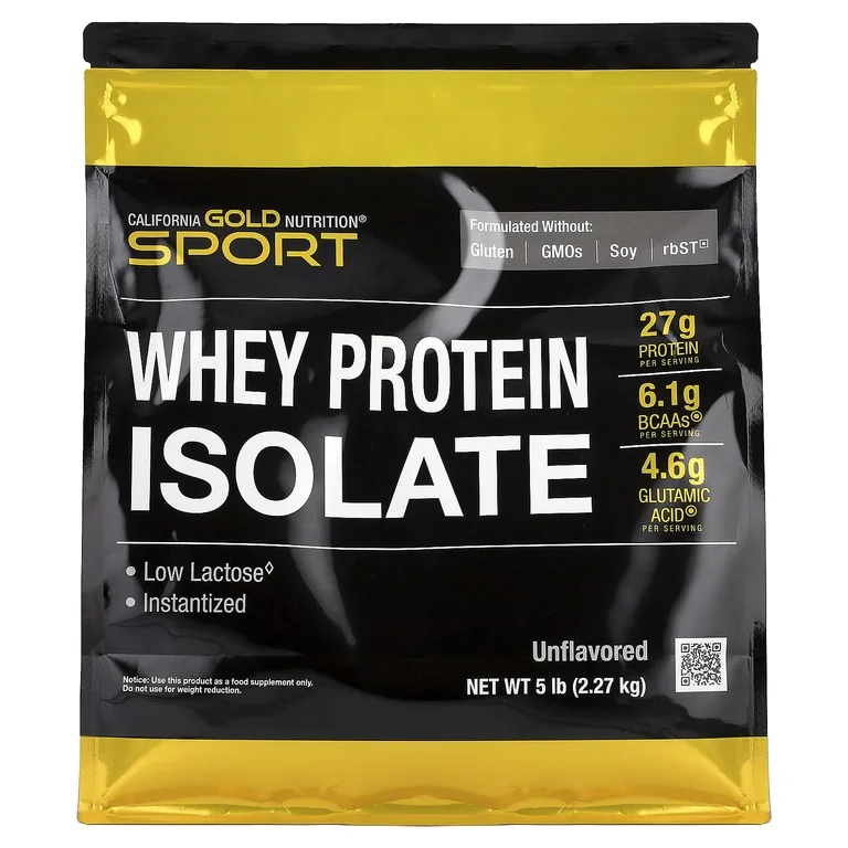California Gold Nutrition, Спорт, изолят сывороточного протеина, без добавок, 2,27 кг (5 фунтов)