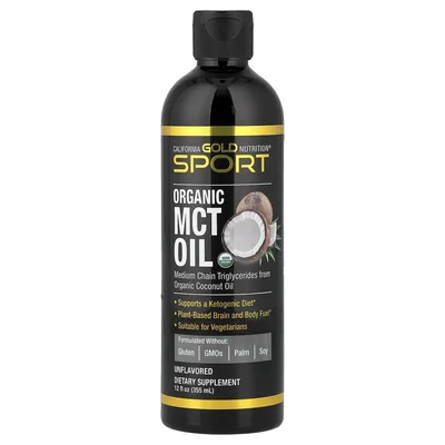 California Gold Nutrition, Sport, органическое масло MCT, без добавок, 355 мл (12 жидк. унций)