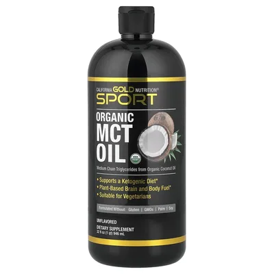California Gold Nutrition, Спортивное, органическое масло MCT, без добавок, 32 жидк. унции (946 мл)