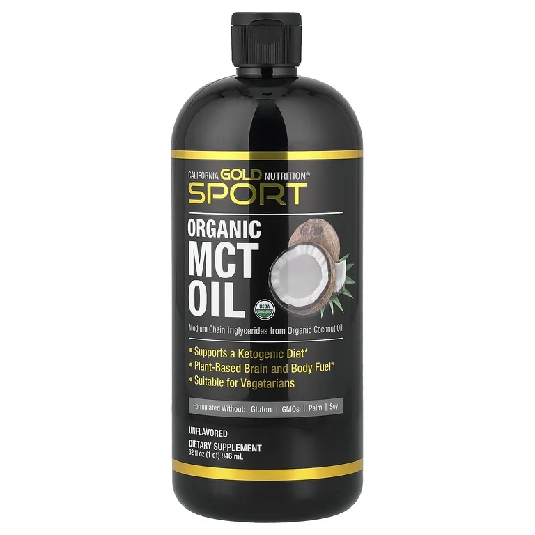 California Gold Nutrition, Спортивное, органическое масло MCT, без добавок, 32 жидк. унции (946 мл)
