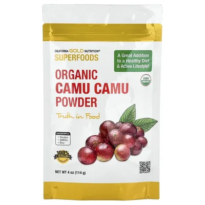 California Gold Nutrition, Superfoods, органический порошок каму-каму, 114 г (4 унции)