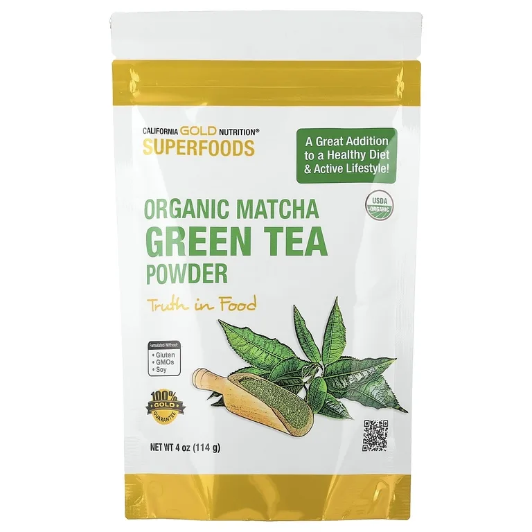 California Gold Nutrition, Superfoods, органический зелёный чай матча в порошке, 114 г (4 унции)