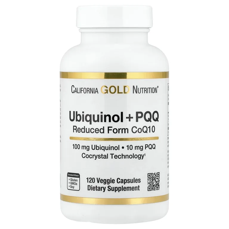 California Gold Nutrition, убихинол (восстановленная форма коэнзима Q10) с PQQ, 120 растительных капсул