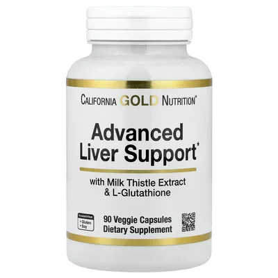California Gold Nutrition, улучшенная добавка для поддержки печени, с экстрактом расторопши, L-глутатионом, альфа-липоевой кислотой и экстрактом виноградных косточек, 90 вегетарианских капсул
