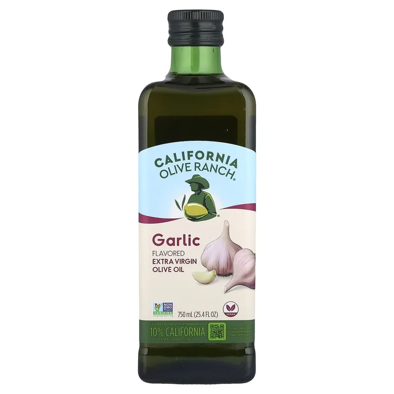 California Olive Ranch, Оливковое масло холодного отжима, чеснок, 750 мл (25,4 жидк. Унции)
