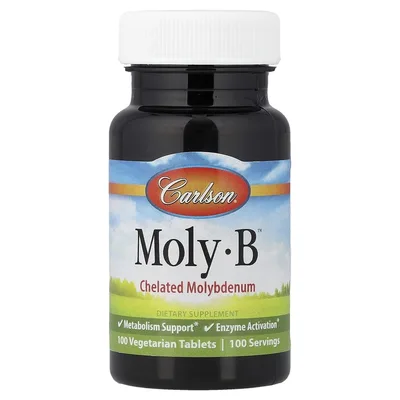 Carlson, Moly-B™, 100 вегетарианских таблеток (500 мкг в 1 таблетке)