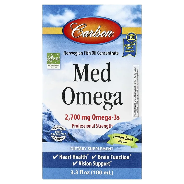 Carlson, омега-3, со вкусом лимона и лайма, 100 мл (3,3 жидк. унции)