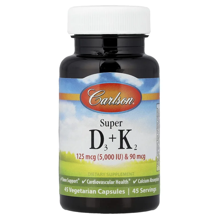 Carlson, Super D3 + K2`` 45 вегетарианских капсул