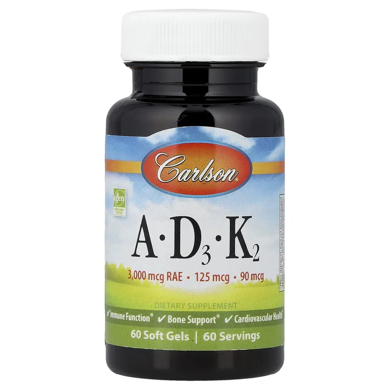 Carlson, Витамины A - D3 - K2`` 60 мягких таблеток