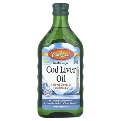 Carlson, Жир печени норвежской трески, без ароматизаторов, 500 мл (16,9 fl oz)