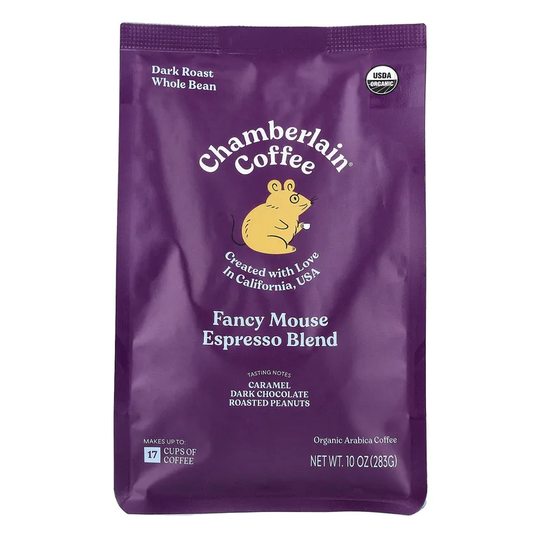 Chamberlain Coffee, Fancy Mouse, эспрессо-смесь, в зернах, темная обжарка, 383 г (10 унций)