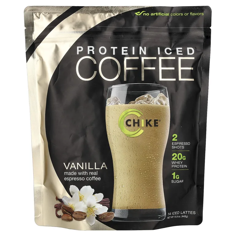 Chike Nutrition, Кофе со льдом с высоким содержанием протеина, ваниль, 413 г (14,6 унции)