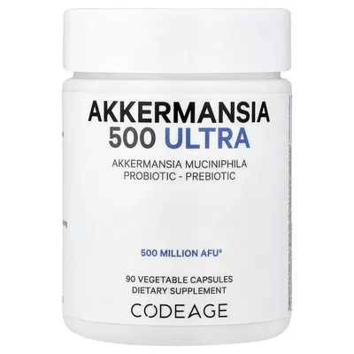 Codeage, Akkermansia 500 Ultra, аккермансия, 90 растительных капсул