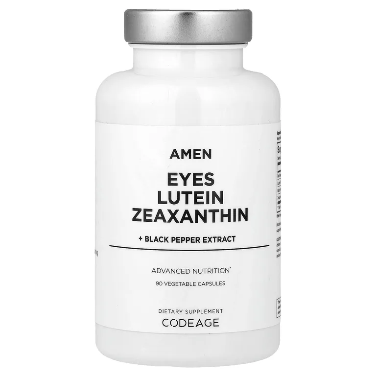 Codeage, Amen, Eyes, лютеин, зеаксантин и экстракт черного перца, 90 растительных капсул