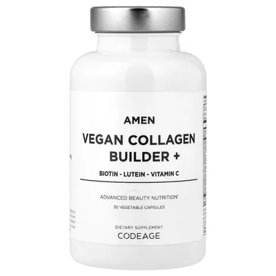 Codeage, Amen, Vegan Collagen Builder+, 30 вегетарианских капсул