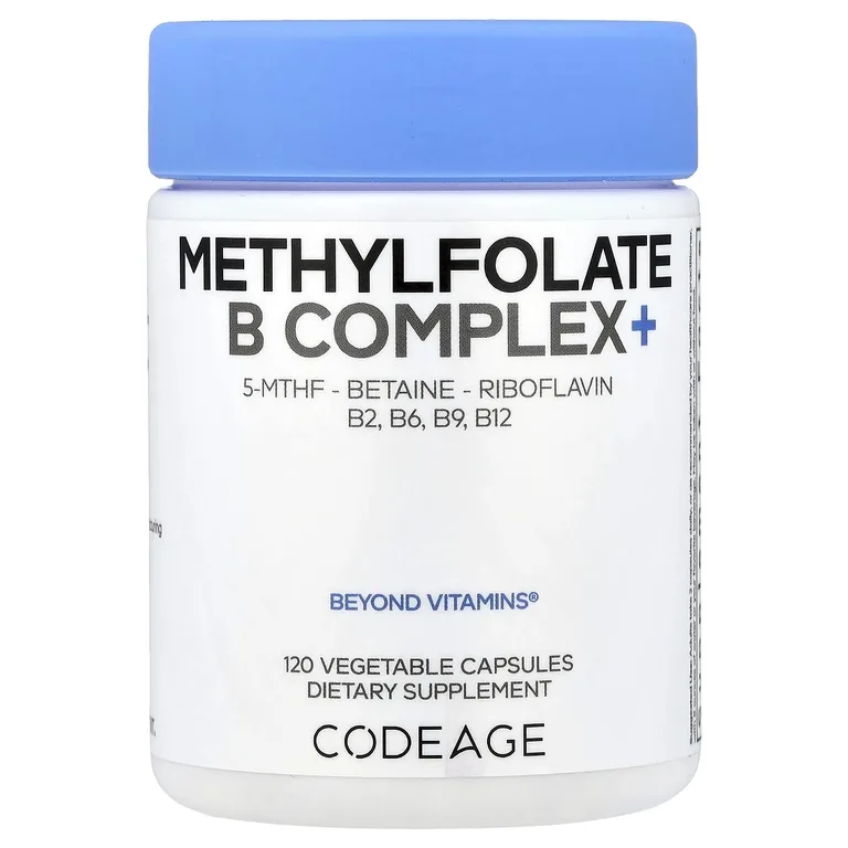 Codeage, Methylfolate B Complex+, комплекс витаминов группы B с метилфолатом, 120 растительных капсул