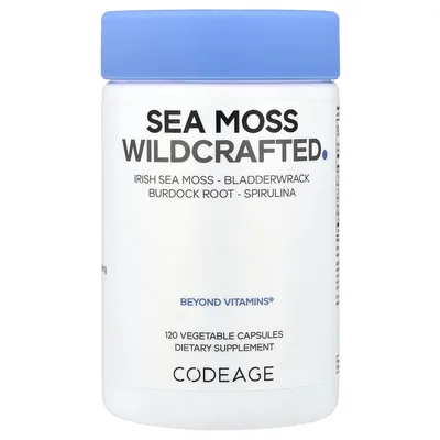 Codeage, морской мох, дикорастущий, 120 растительных капсул