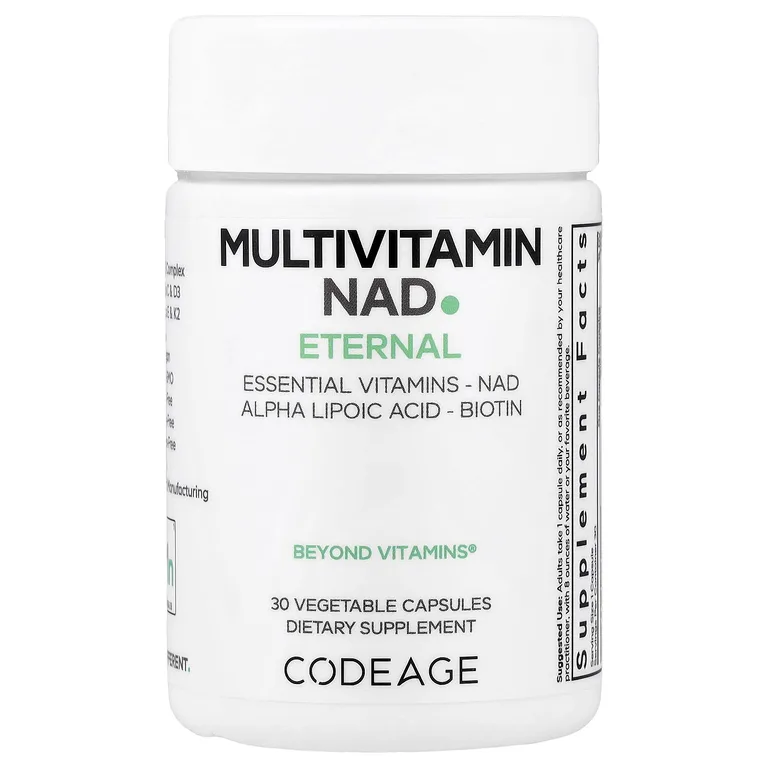 Codeage, мультивитамины с НАД, наружный вкус, 30 растительных капсул
