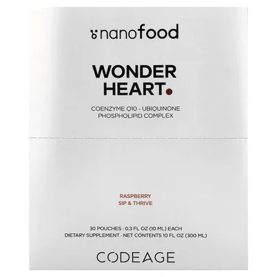 Codeage, Nanofood, Wonder Heart, малина, 30 паучей по 10 мл (0,3 жидк. унции)