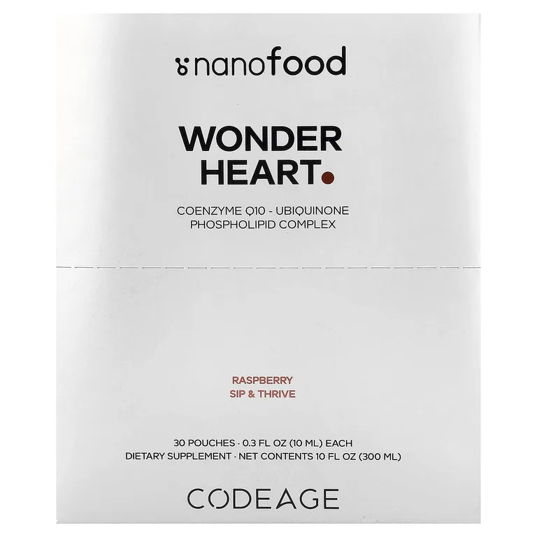 Codeage, Nanofood, Wonder Heart, малина, 30 паучей по 10 мл (0,3 жидк. унции)