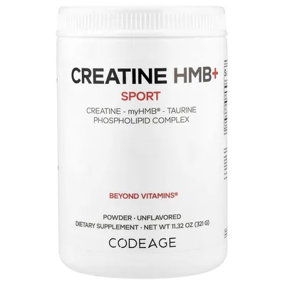Codeage, Sport, креатин HMB+, без добавок, 321 г (11,32 унции)