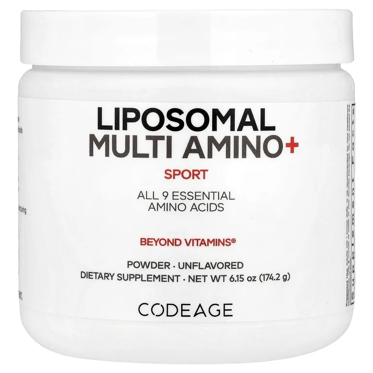 Codeage, Sport, Liposomal Multi Amino+, комплекс липосомальных аминокислот в порошке, без добавок, 174,2 г (6,15 унции)