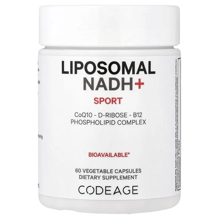 Codeage, Sport, Liposomal NADH+, липосомальный НАД, 60 растительных капсул