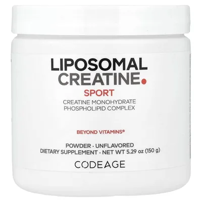 Codeage, Sport, липосомальный креатин в порошке, без добавок, 150 г (5,29 унции)